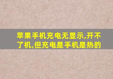 苹果手机充电无显示,开不了机,但充电是手机是热的