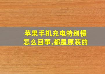 苹果手机充电特别慢怎么回事,都是原装的