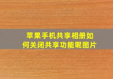 苹果手机共享相册如何关闭共享功能呢图片