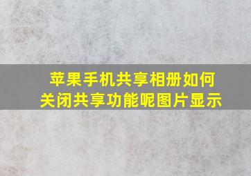 苹果手机共享相册如何关闭共享功能呢图片显示