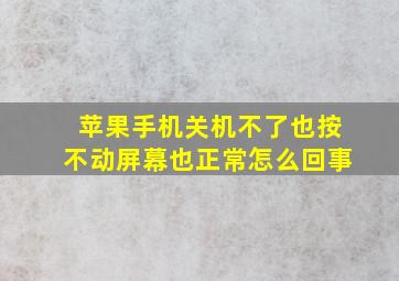 苹果手机关机不了也按不动屏幕也正常怎么回事