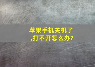 苹果手机关机了,打不开怎么办?