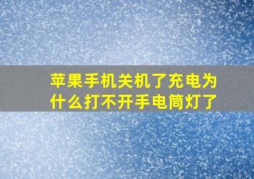 苹果手机关机了充电为什么打不开手电筒灯了