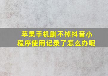 苹果手机删不掉抖音小程序使用记录了怎么办呢