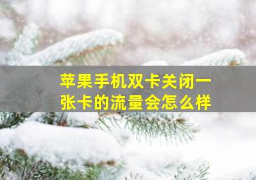 苹果手机双卡关闭一张卡的流量会怎么样