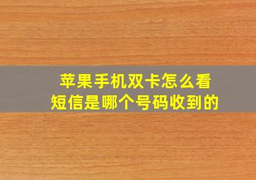 苹果手机双卡怎么看短信是哪个号码收到的