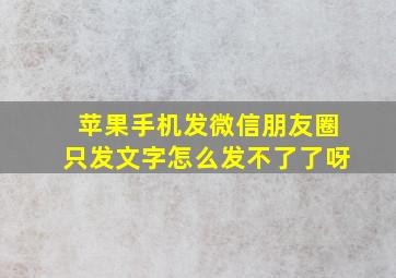 苹果手机发微信朋友圈只发文字怎么发不了了呀