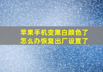 苹果手机变黑白颜色了怎么办恢复出厂设置了