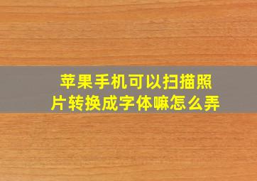 苹果手机可以扫描照片转换成字体嘛怎么弄