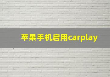 苹果手机启用carplay