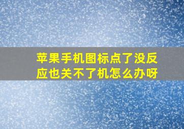 苹果手机图标点了没反应也关不了机怎么办呀