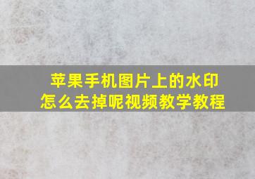 苹果手机图片上的水印怎么去掉呢视频教学教程