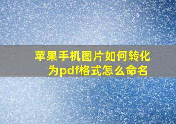 苹果手机图片如何转化为pdf格式怎么命名