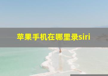 苹果手机在哪里录siri