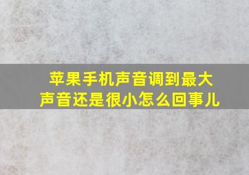 苹果手机声音调到最大声音还是很小怎么回事儿