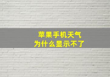 苹果手机天气为什么显示不了