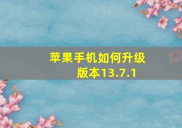 苹果手机如何升级版本13.7.1