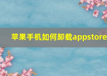 苹果手机如何卸载appstore