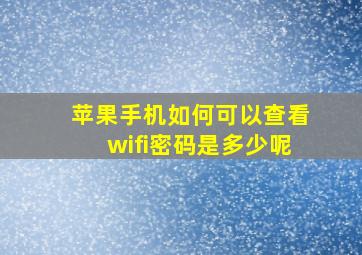 苹果手机如何可以查看wifi密码是多少呢