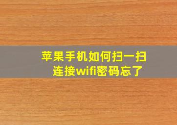 苹果手机如何扫一扫连接wifi密码忘了