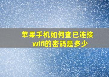 苹果手机如何查已连接wifi的密码是多少