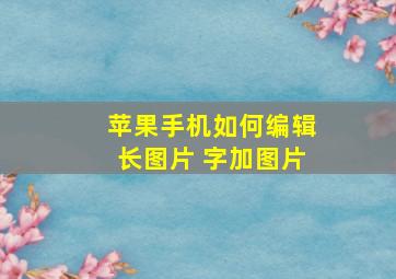 苹果手机如何编辑长图片 字加图片