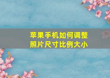 苹果手机如何调整照片尺寸比例大小