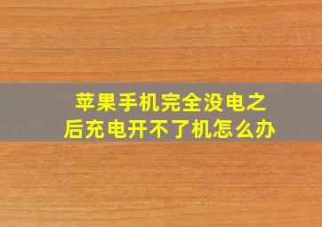 苹果手机完全没电之后充电开不了机怎么办