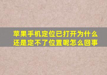 苹果手机定位已打开为什么还是定不了位置呢怎么回事