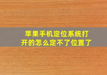 苹果手机定位系统打开的怎么定不了位置了