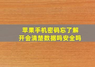 苹果手机密码忘了解开会清楚数据吗安全吗