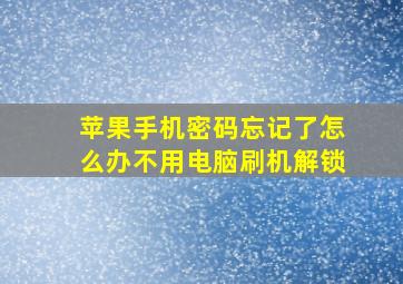 苹果手机密码忘记了怎么办不用电脑刷机解锁