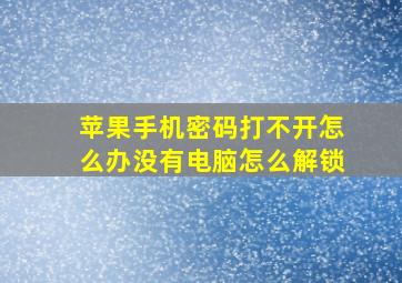 苹果手机密码打不开怎么办没有电脑怎么解锁