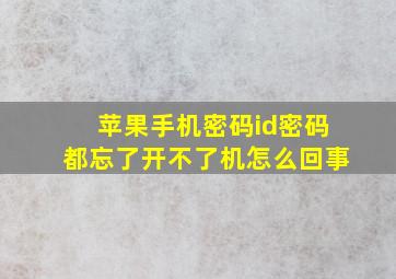 苹果手机密码id密码都忘了开不了机怎么回事