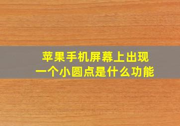 苹果手机屏幕上出现一个小圆点是什么功能