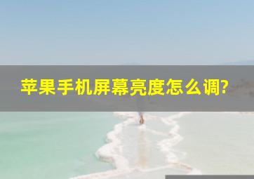 苹果手机屏幕亮度怎么调?