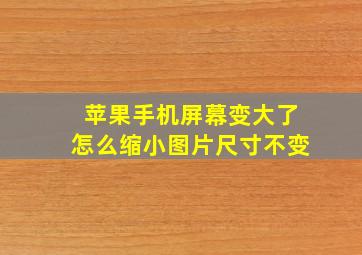 苹果手机屏幕变大了怎么缩小图片尺寸不变