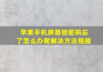 苹果手机屏幕锁密码忘了怎么办呢解决方法视频