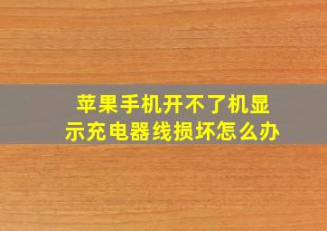 苹果手机开不了机显示充电器线损坏怎么办