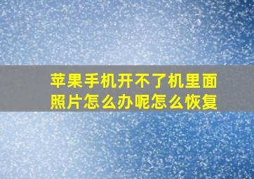 苹果手机开不了机里面照片怎么办呢怎么恢复