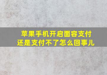 苹果手机开启面容支付还是支付不了怎么回事儿