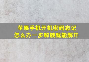 苹果手机开机密码忘记怎么办一步解锁就能解开