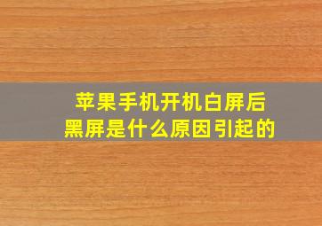 苹果手机开机白屏后黑屏是什么原因引起的