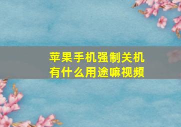 苹果手机强制关机有什么用途嘛视频