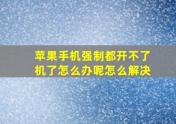 苹果手机强制都开不了机了怎么办呢怎么解决