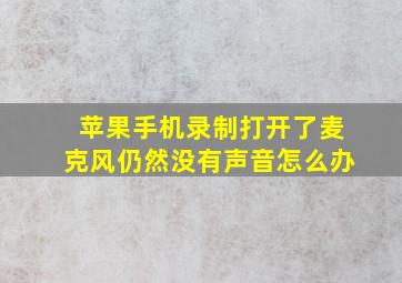 苹果手机录制打开了麦克风仍然没有声音怎么办