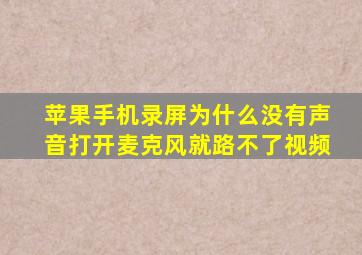 苹果手机录屏为什么没有声音打开麦克风就路不了视频