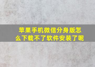 苹果手机微信分身版怎么下载不了软件安装了呢