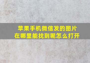 苹果手机微信发的图片在哪里能找到呢怎么打开