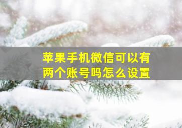 苹果手机微信可以有两个账号吗怎么设置